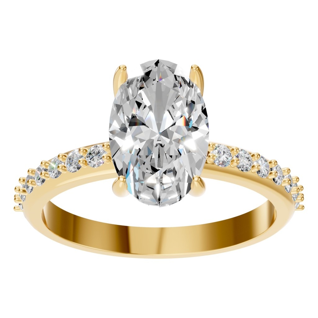 RI-4945 Yellow Gold Ring SET - Front View