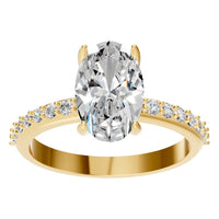 RI-4945 Yellow Gold Ring SET - Front View
