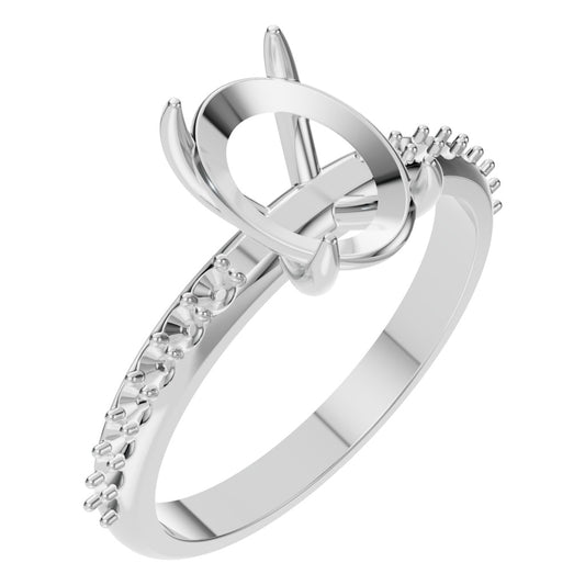 RI-4945 White Gold Ring UNSET - Main View