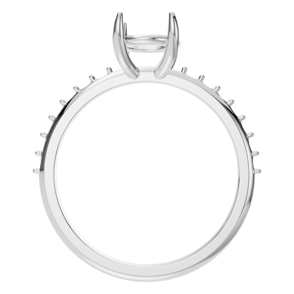 RI-4945 White Gold Ring UNSET - Top View