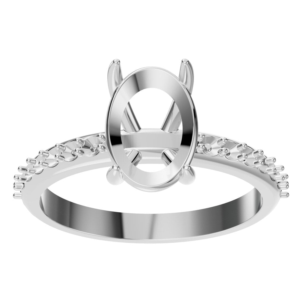 RI-4945 White Gold Ring UNSET - Front View