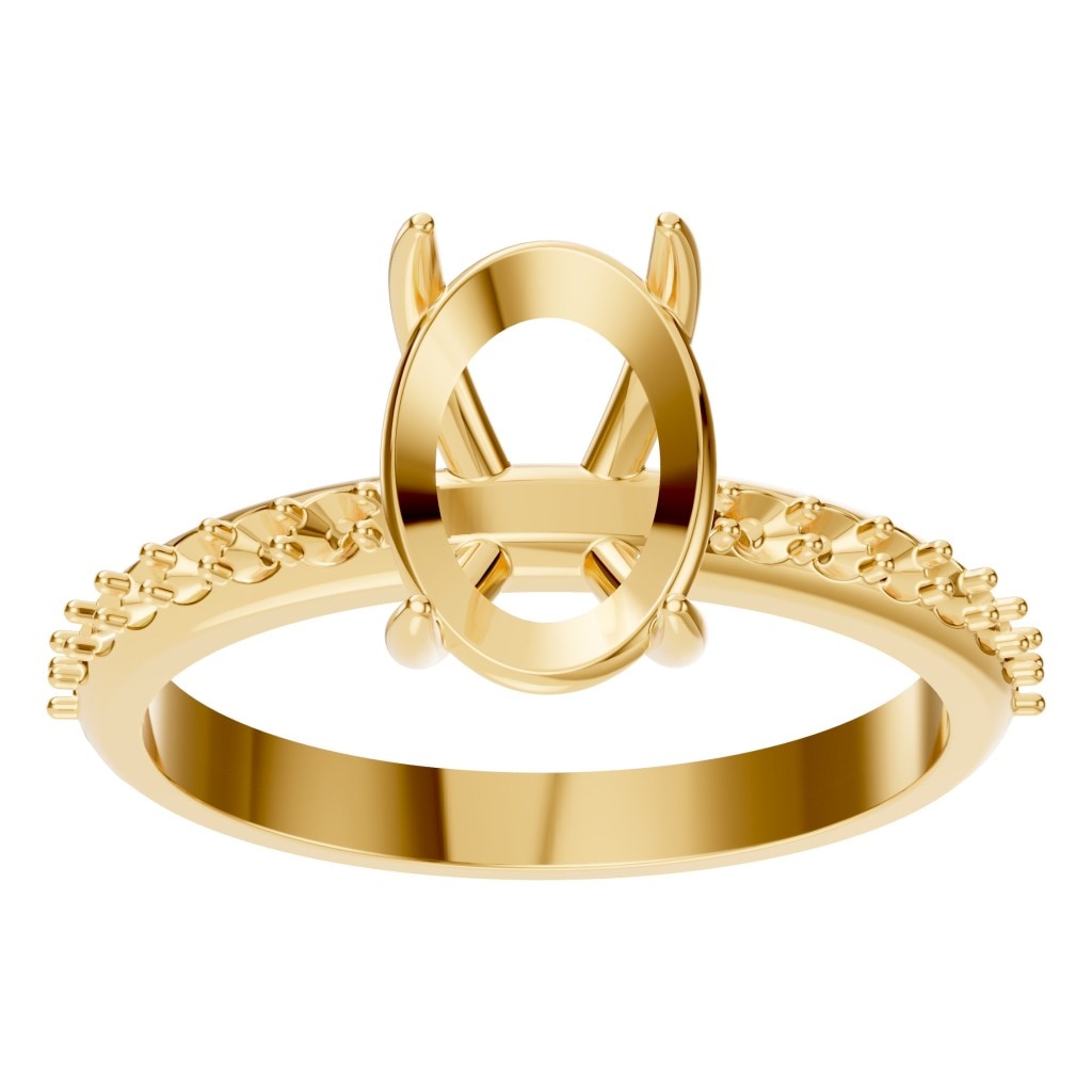 RI-4945 Yellow Gold Ring UNSET - Front View