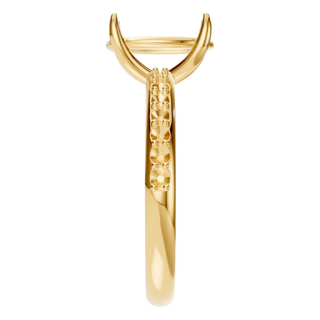 RI-4945 Yellow Gold Ring UNSET - Side View