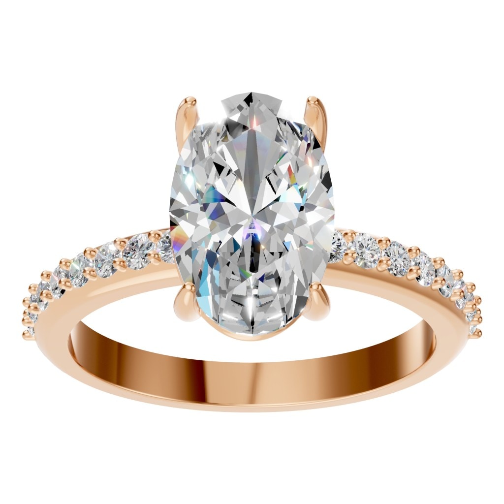 RI-4945 Rose Gold Ring SET - Front View