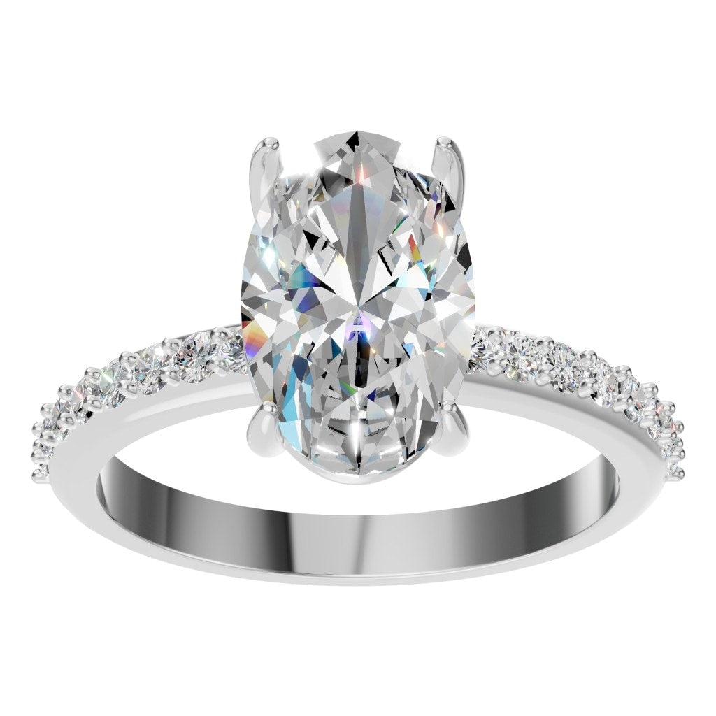 RI-4945 White Gold Ring SET - Front View