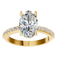 RI-4945 Yellow Gold Ring SET - Front View