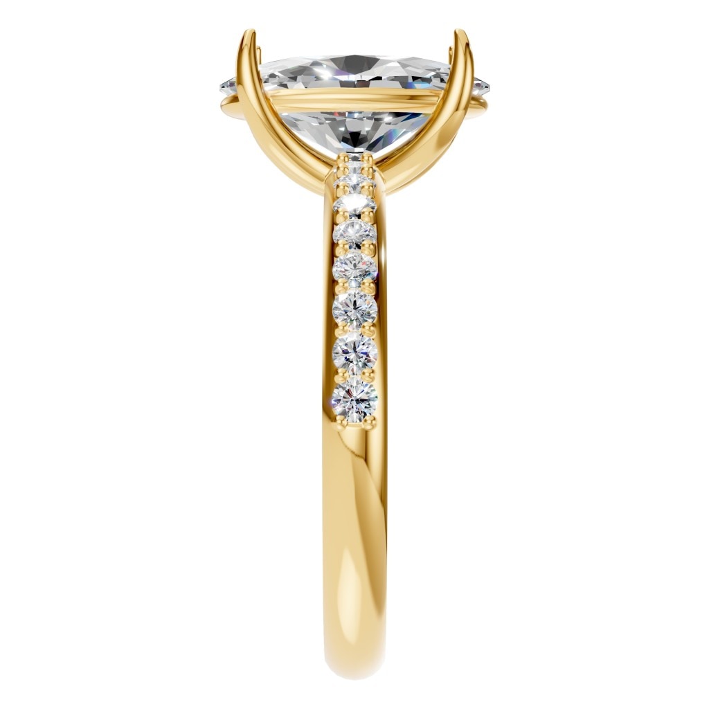 RI-4945 Yellow Gold Ring SET - Side View