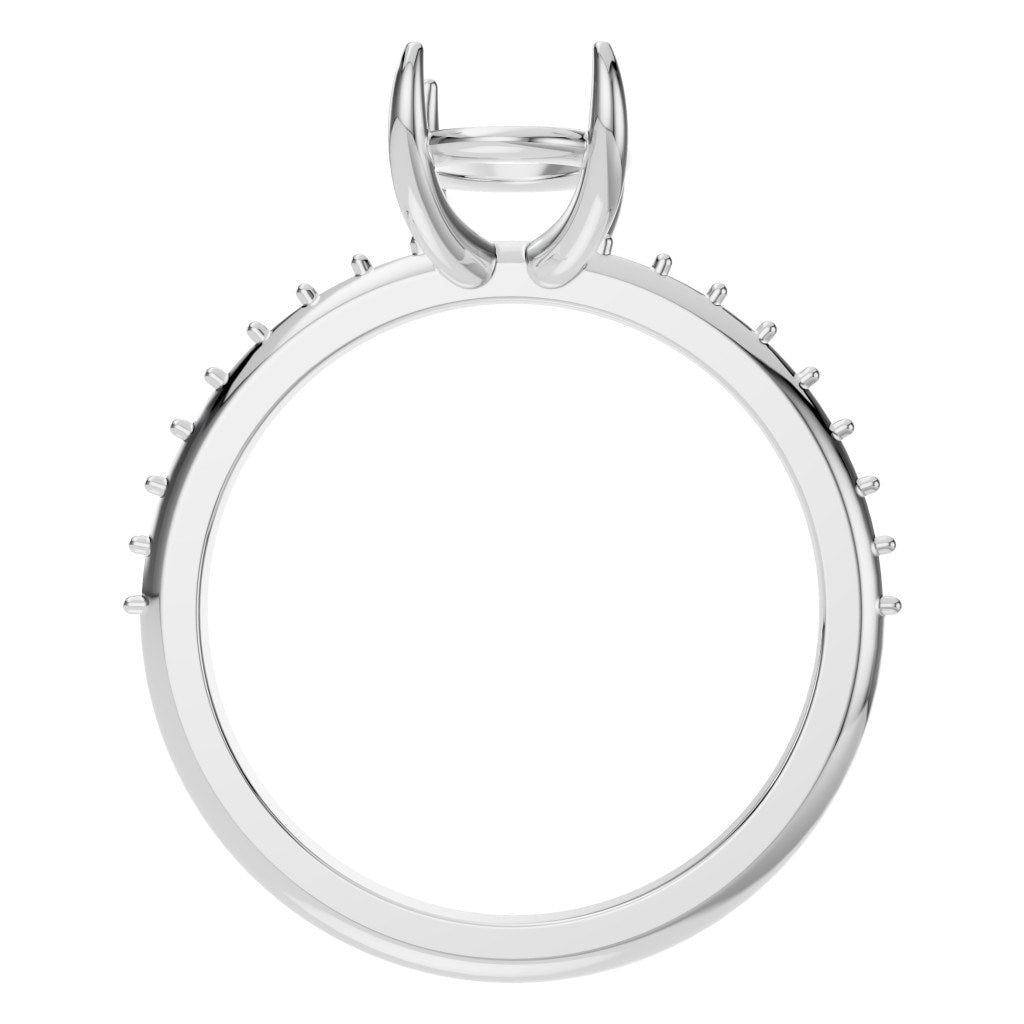 RI-4945 White Gold Ring UNSET - Top View
