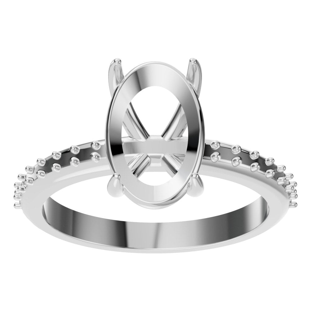 RI-4945 White Gold Ring UNSET - Front View