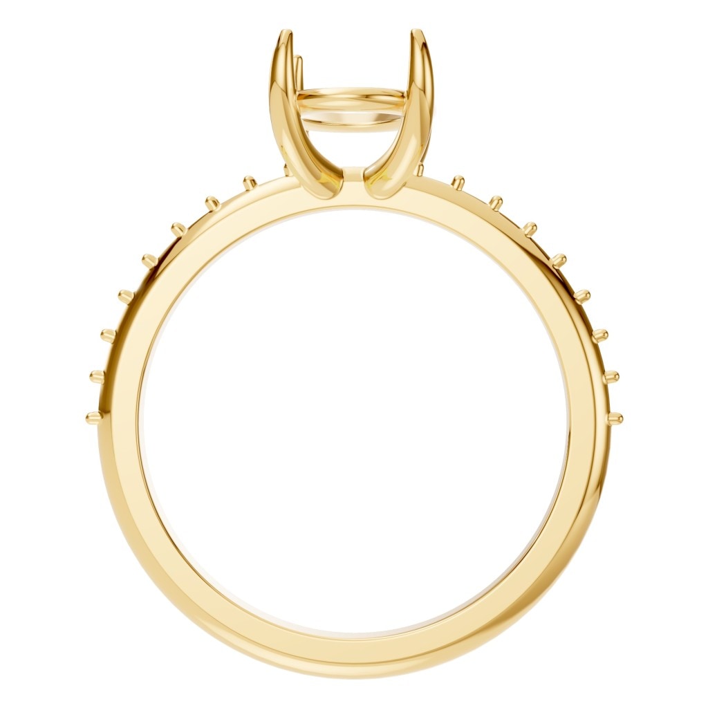 RI-4945 Yellow Gold Ring UNSET - Top View