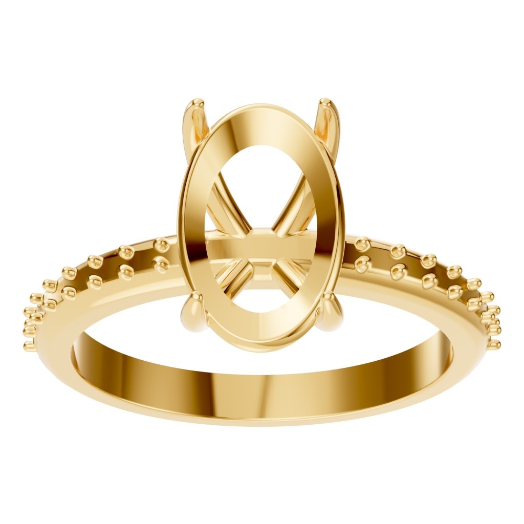 RI-4945 Yellow Gold Ring UNSET - Front View