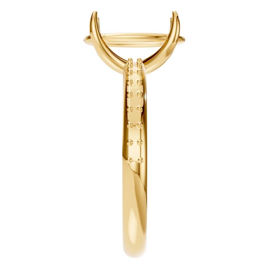 RI-4945 Yellow Gold Ring UNSET - Side View