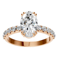RI-4945 Rose Gold Ring SET - Front View