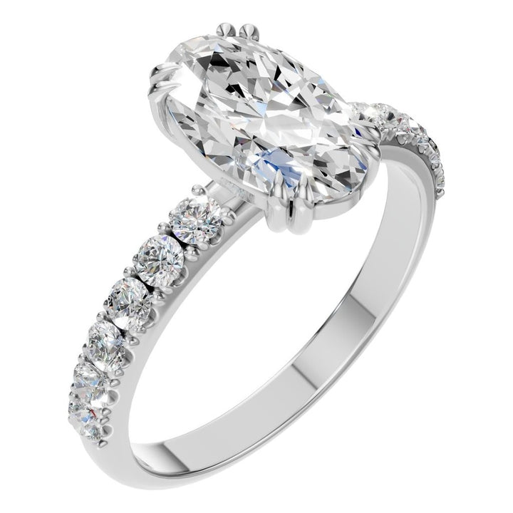 Accented Solitaire Ring Mounting - Oval 10x8mm