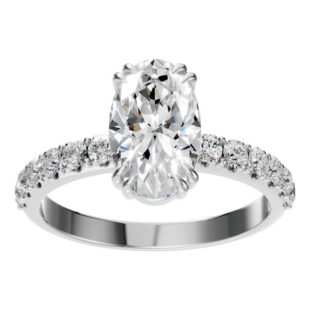 RI-4945 White Gold Ring SET - Front View