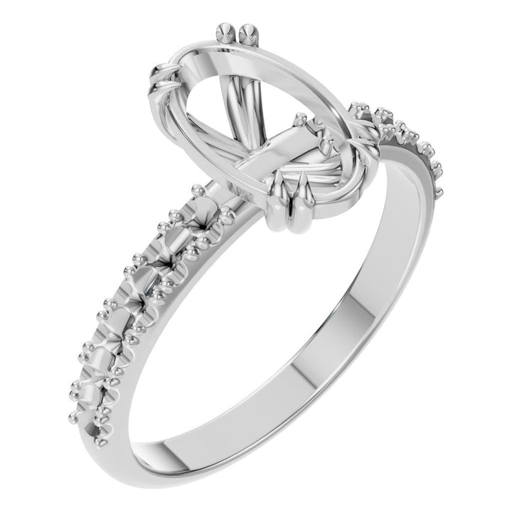 Accented Solitaire Ring Mounting - Oval 10x8mm