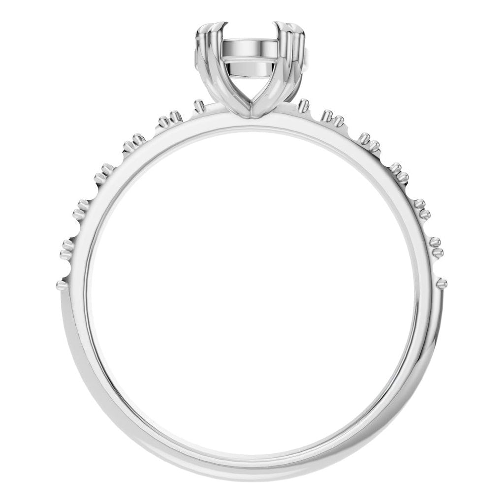 RI-4945 White Gold Ring UNSET - Top View