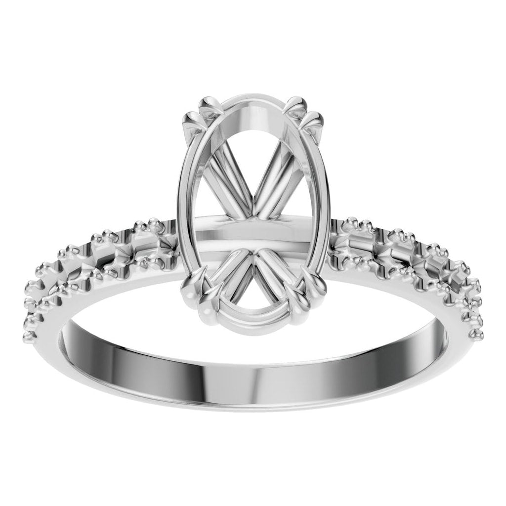 RI-4945 White Gold Ring UNSET - Front View