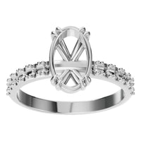 RI-4945 White Gold Ring UNSET - Front View