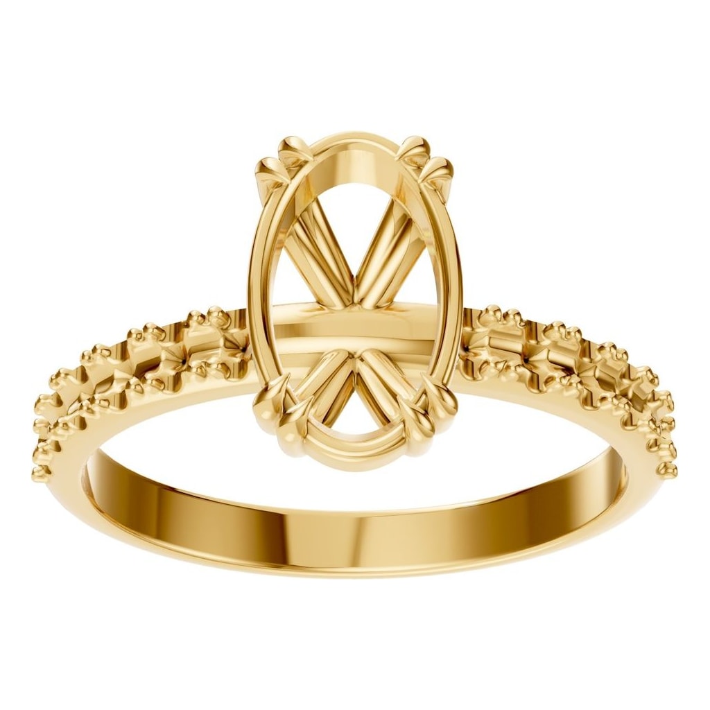 RI-4945 Yellow Gold Ring UNSET - Front View