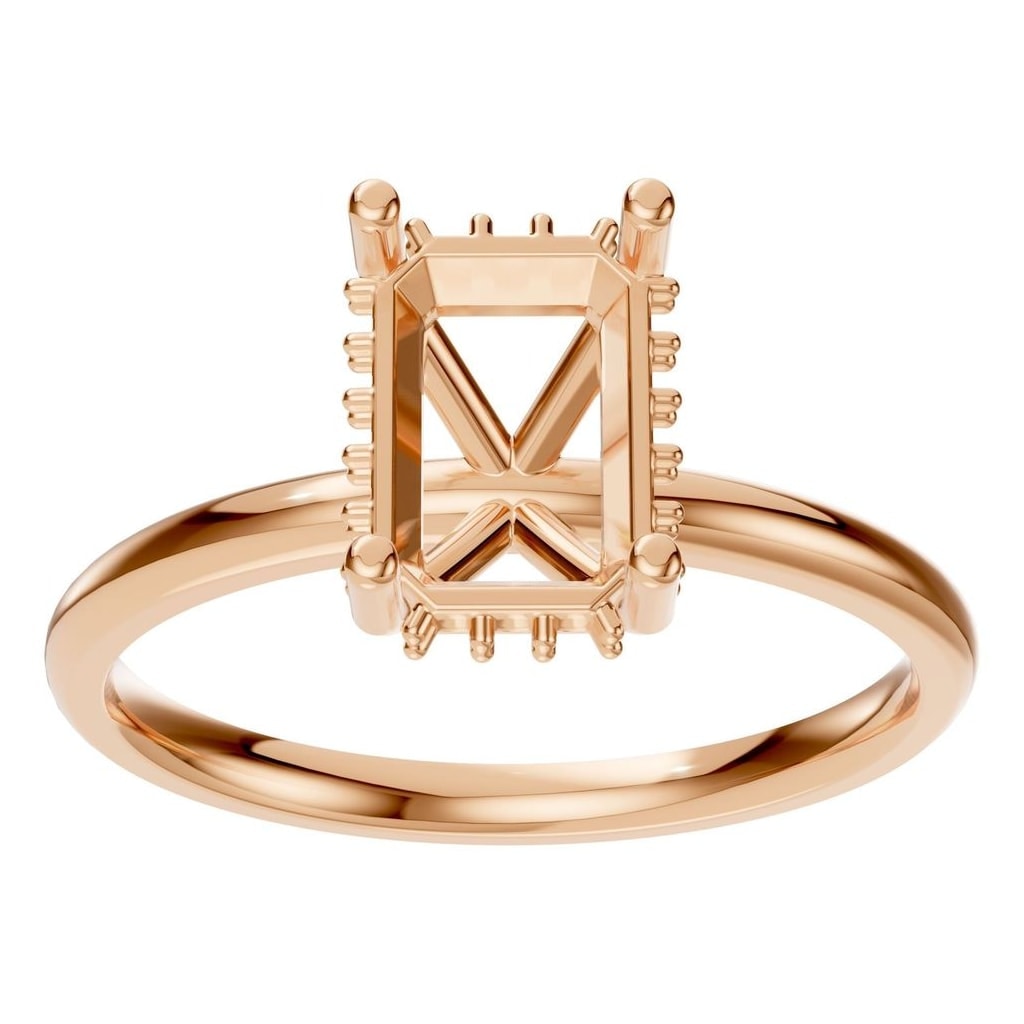 RI-5127 Rose Gold Ring UNSET - Front View