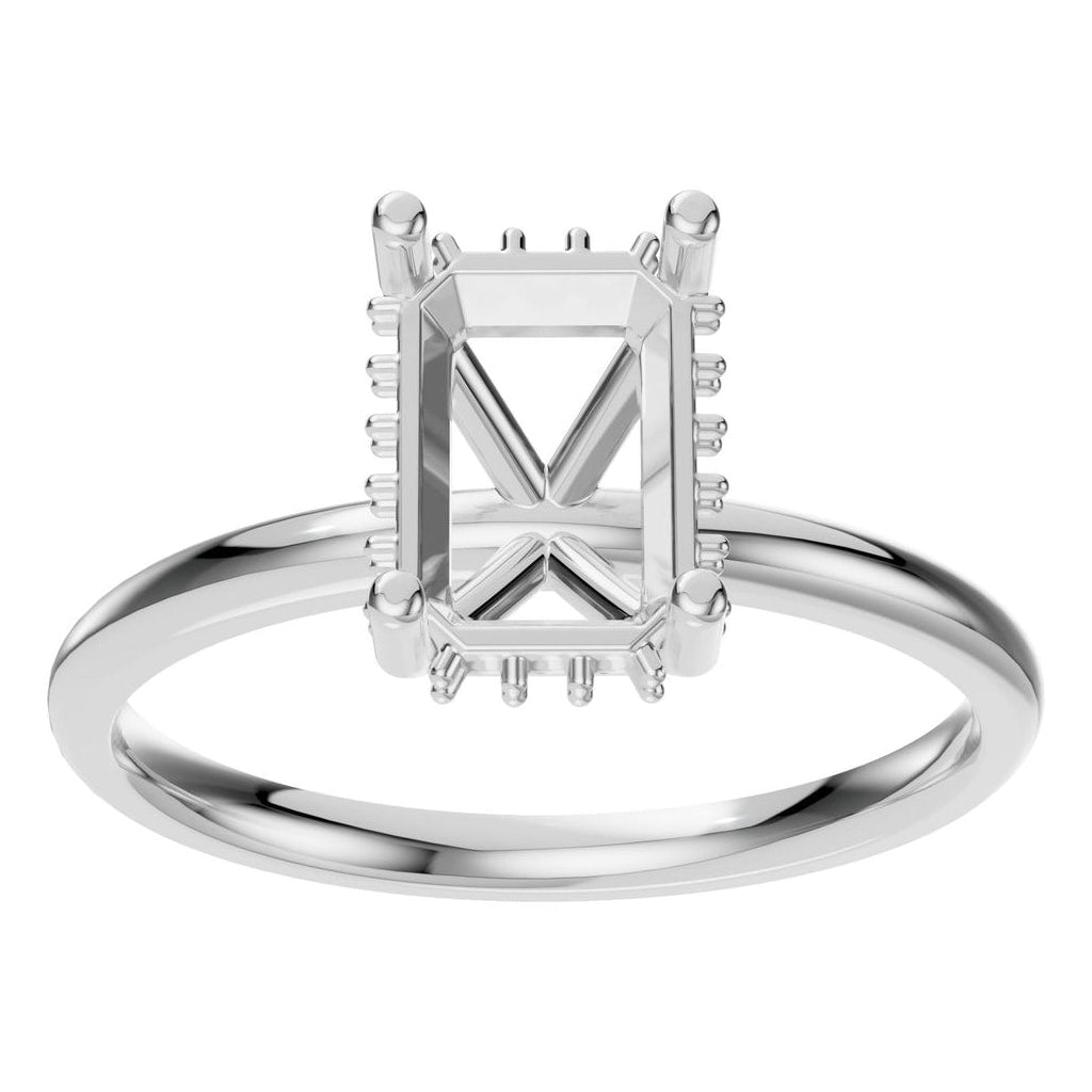 RI-5127 White Gold Ring UNSET - Front View