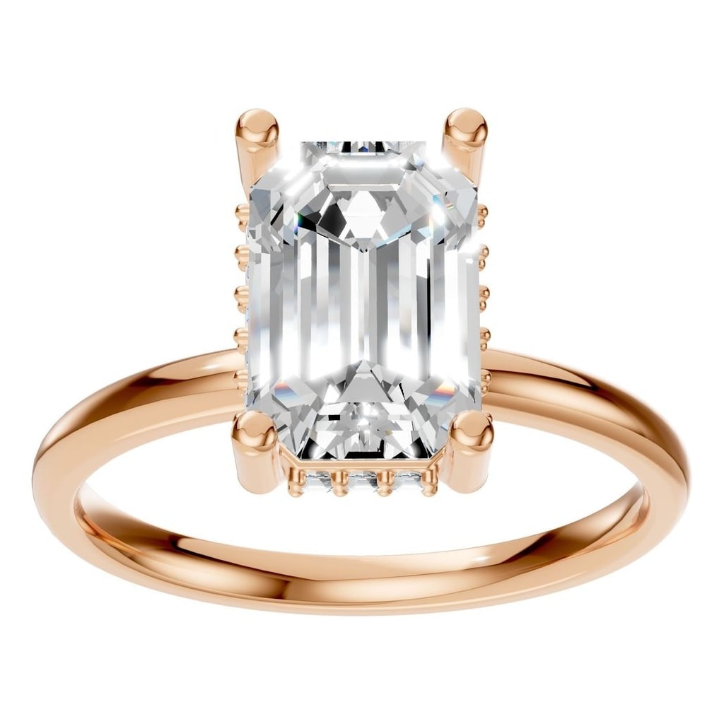 RI-5127 Rose Gold Ring SET - Front View