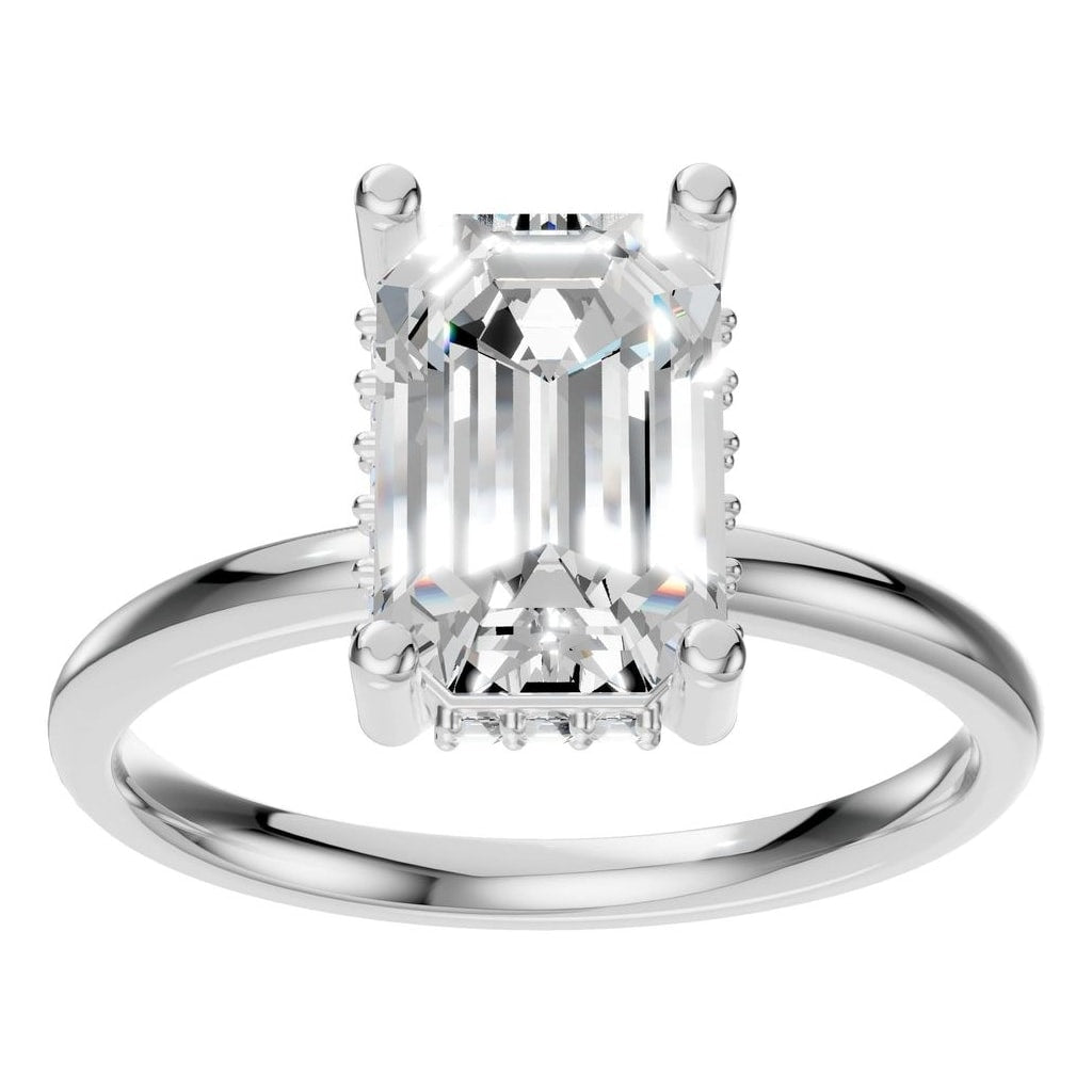 RI-5127 White Gold Ring SET - Front View