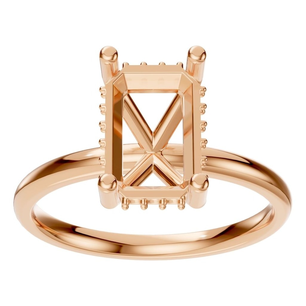RI-5127 Rose Gold Ring UNSET - Front View