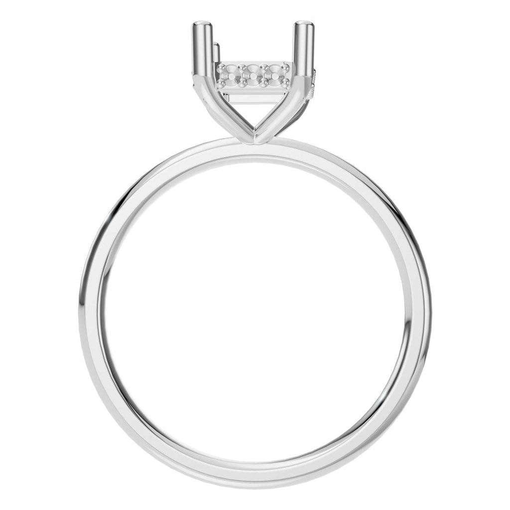 RI-5127 White Gold Ring UNSET - Top View