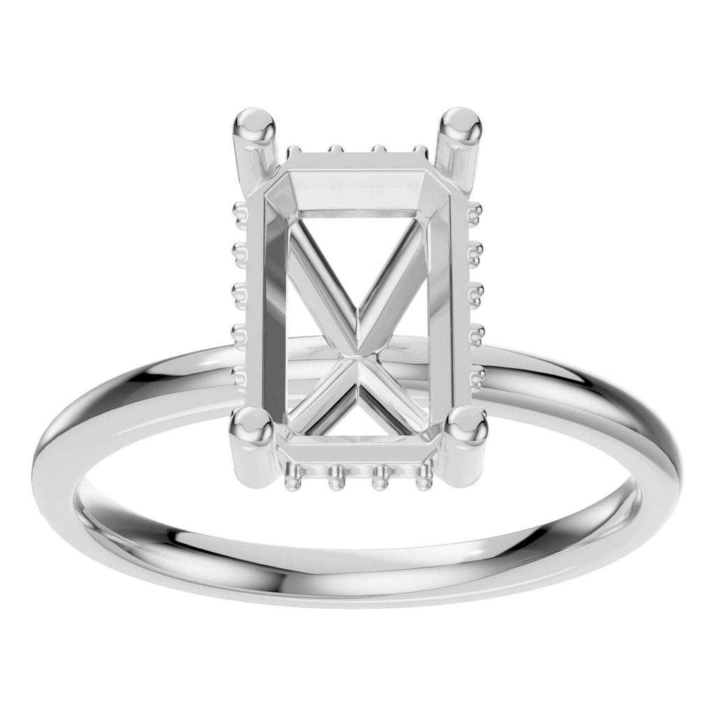 RI-5127 White Gold Ring UNSET - Front View