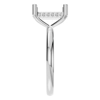 RI-5127 White Gold Ring UNSET - Side View