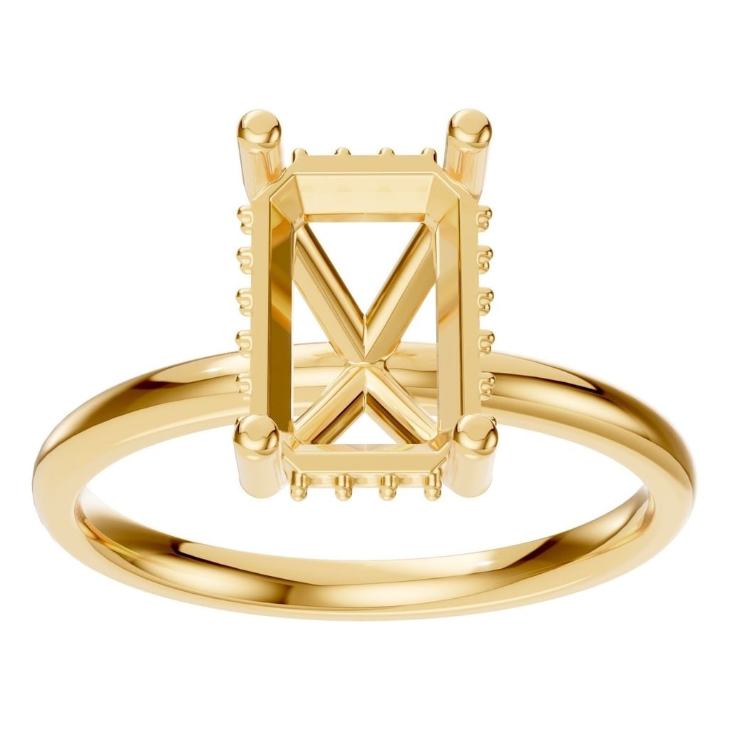 RI-5127 Yellow Gold Ring UNSET - Front View