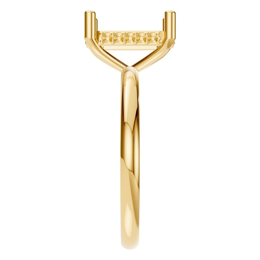 RI-5127 Yellow Gold Ring UNSET - Side View