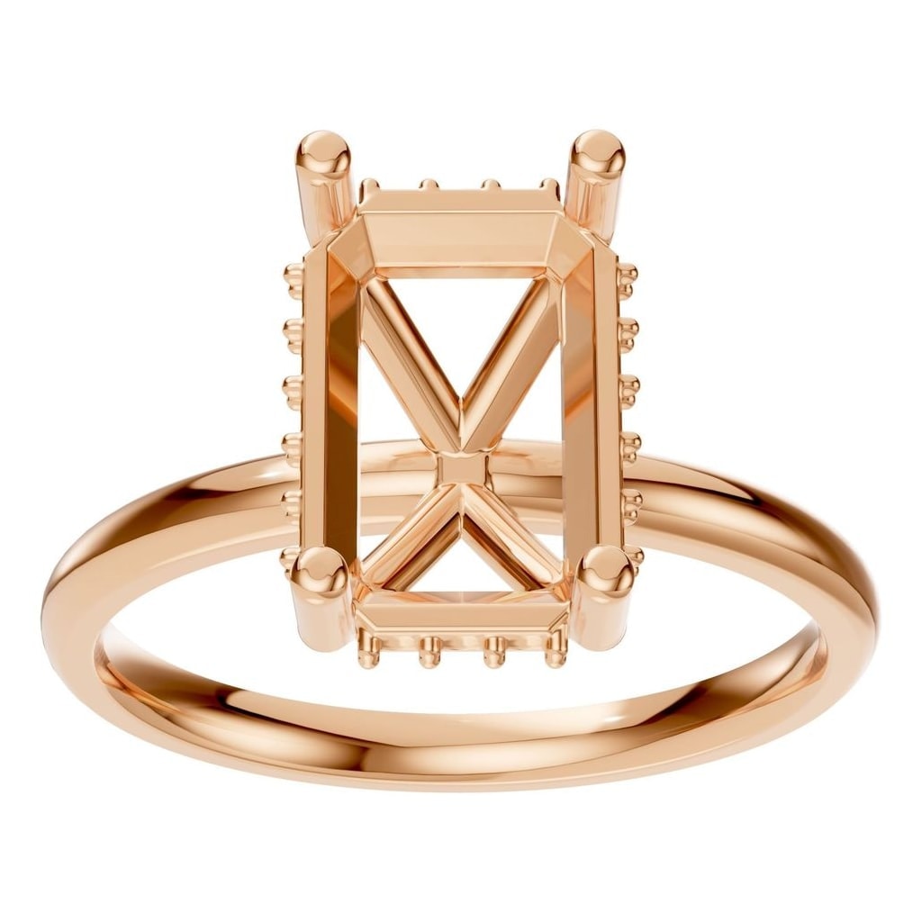 RI-5127 Rose Gold Ring UNSET - Front View
