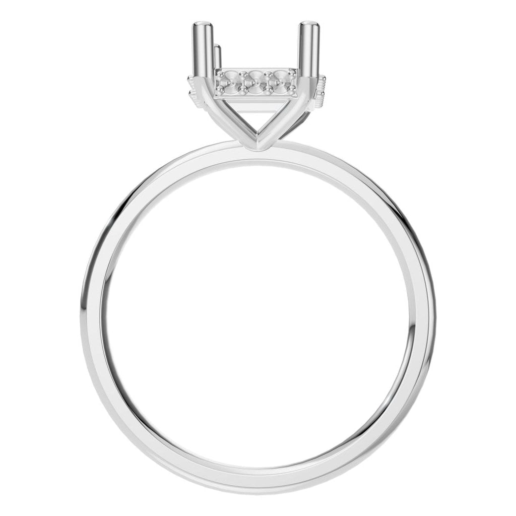 RI-5127 White Gold Ring UNSET - Top View