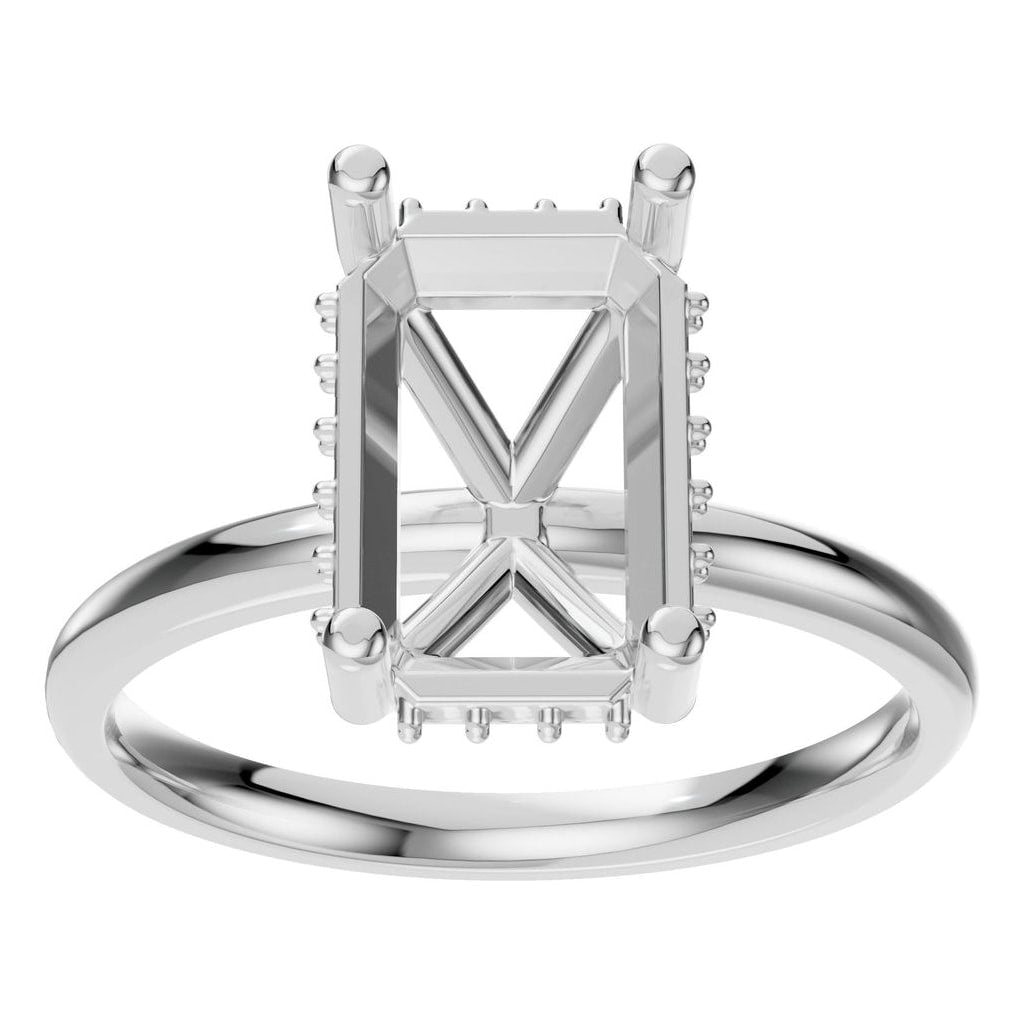 RI-5127 White Gold Ring UNSET - Front View