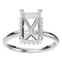 RI-5127 White Gold Ring UNSET - Front View
