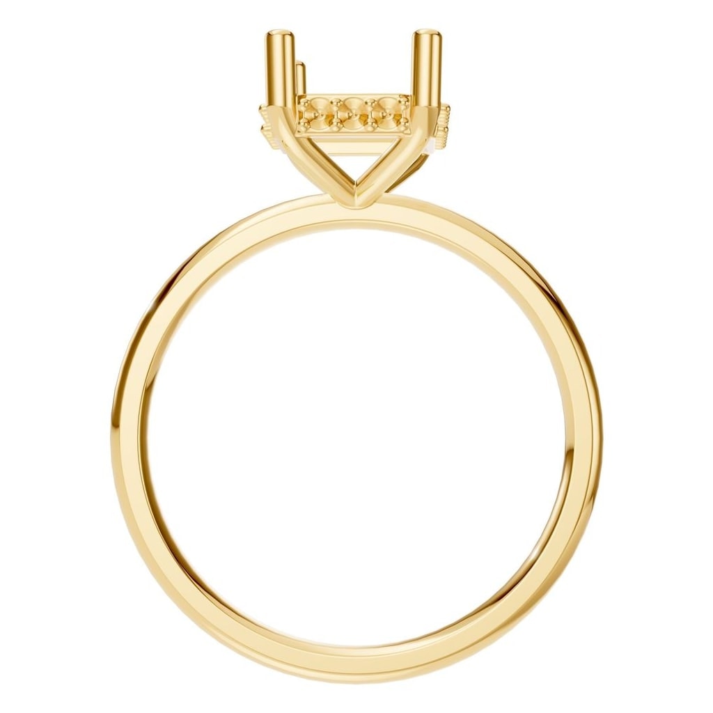 RI-5127 Yellow Gold Ring UNSET - Top View