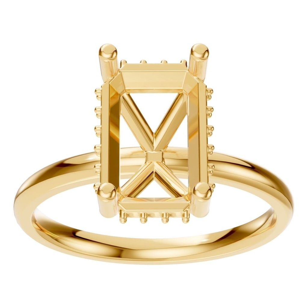 RI-5127 Yellow Gold Ring UNSET - Front View