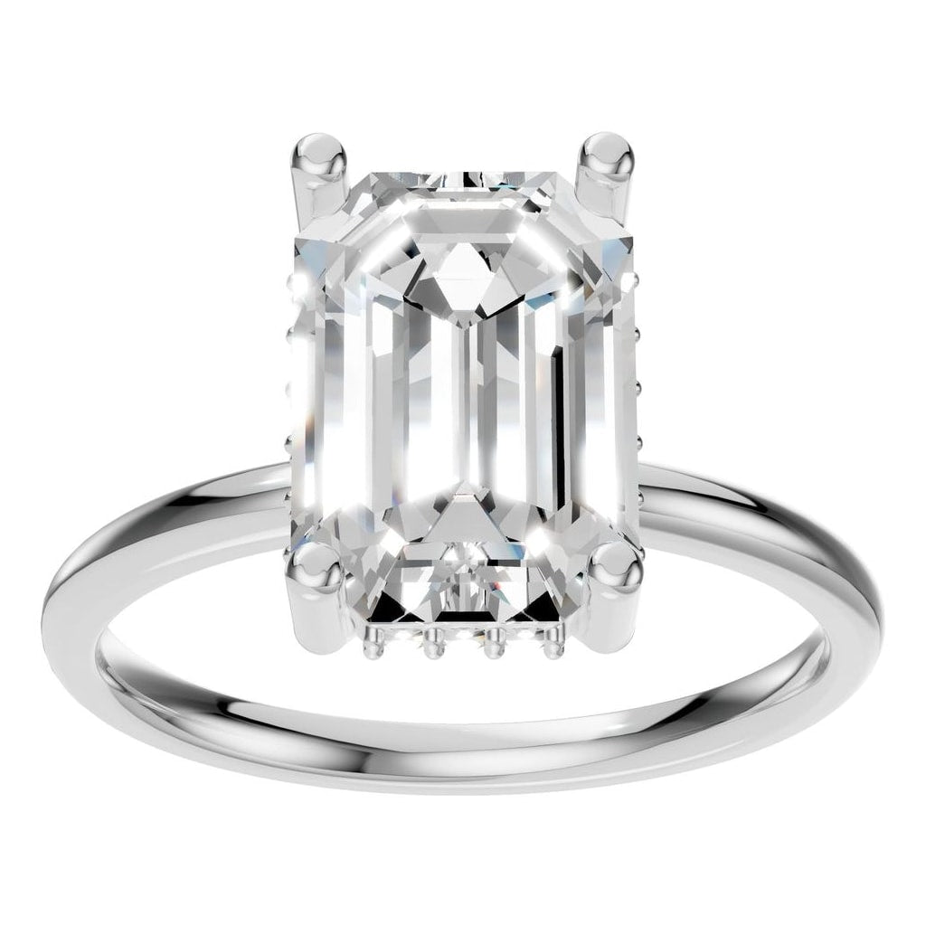 RI-5127 White Gold Ring SET - Front View