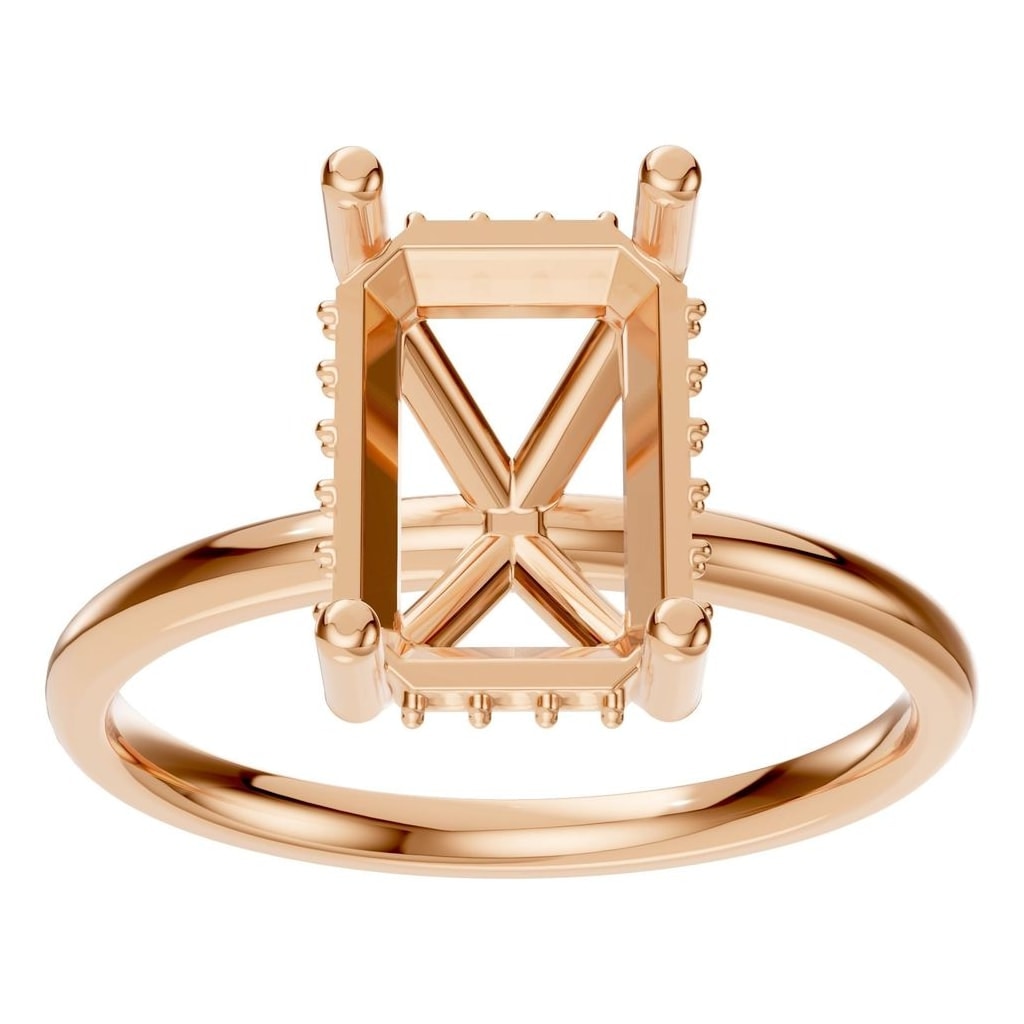 RI-5127 Rose Gold Ring UNSET - Front View