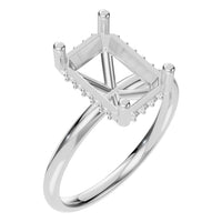 RI-5127 White Gold Ring UNSET - Main View