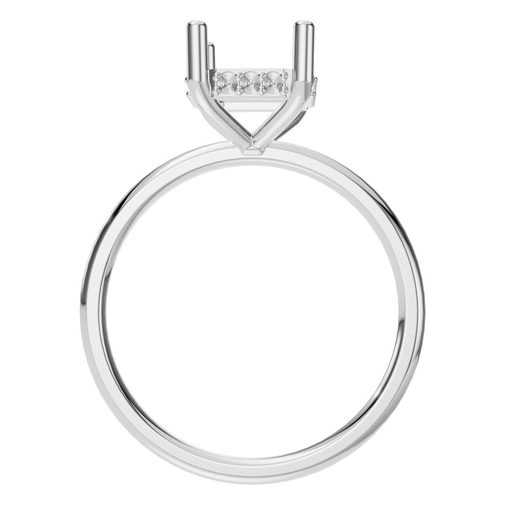 RI-5127 White Gold Ring UNSET - Top View