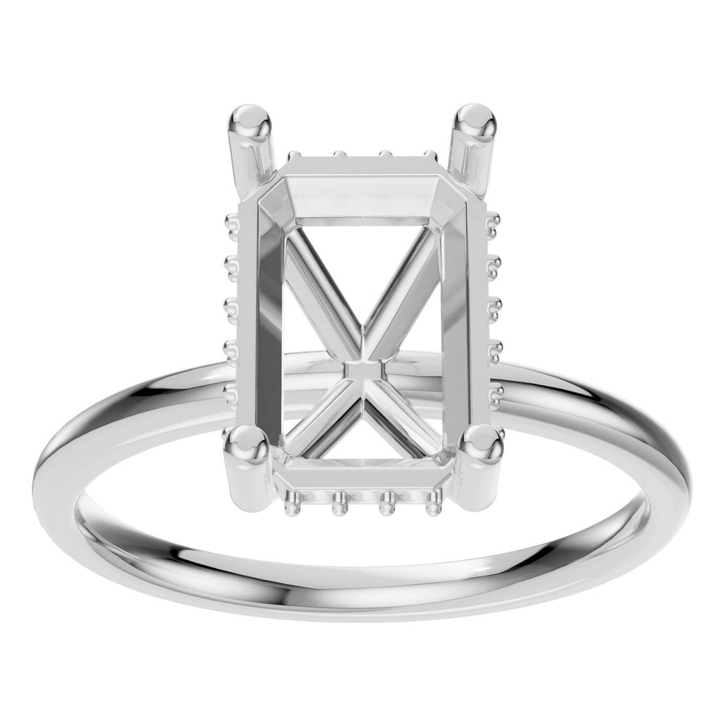 RI-5127 White Gold Ring UNSET - Front View
