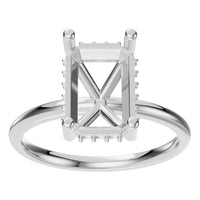 RI-5127 White Gold Ring UNSET - Front View