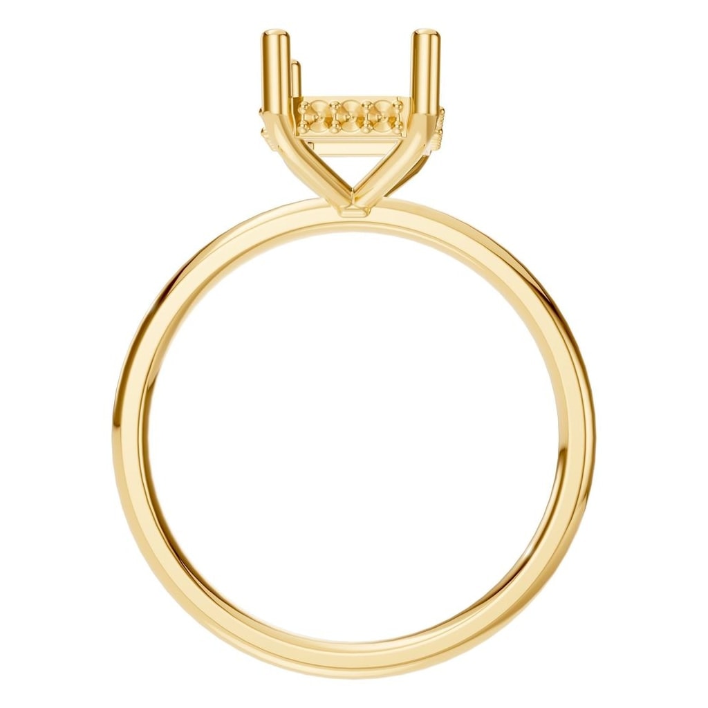 RI-5127 Yellow Gold Ring UNSET - Top View