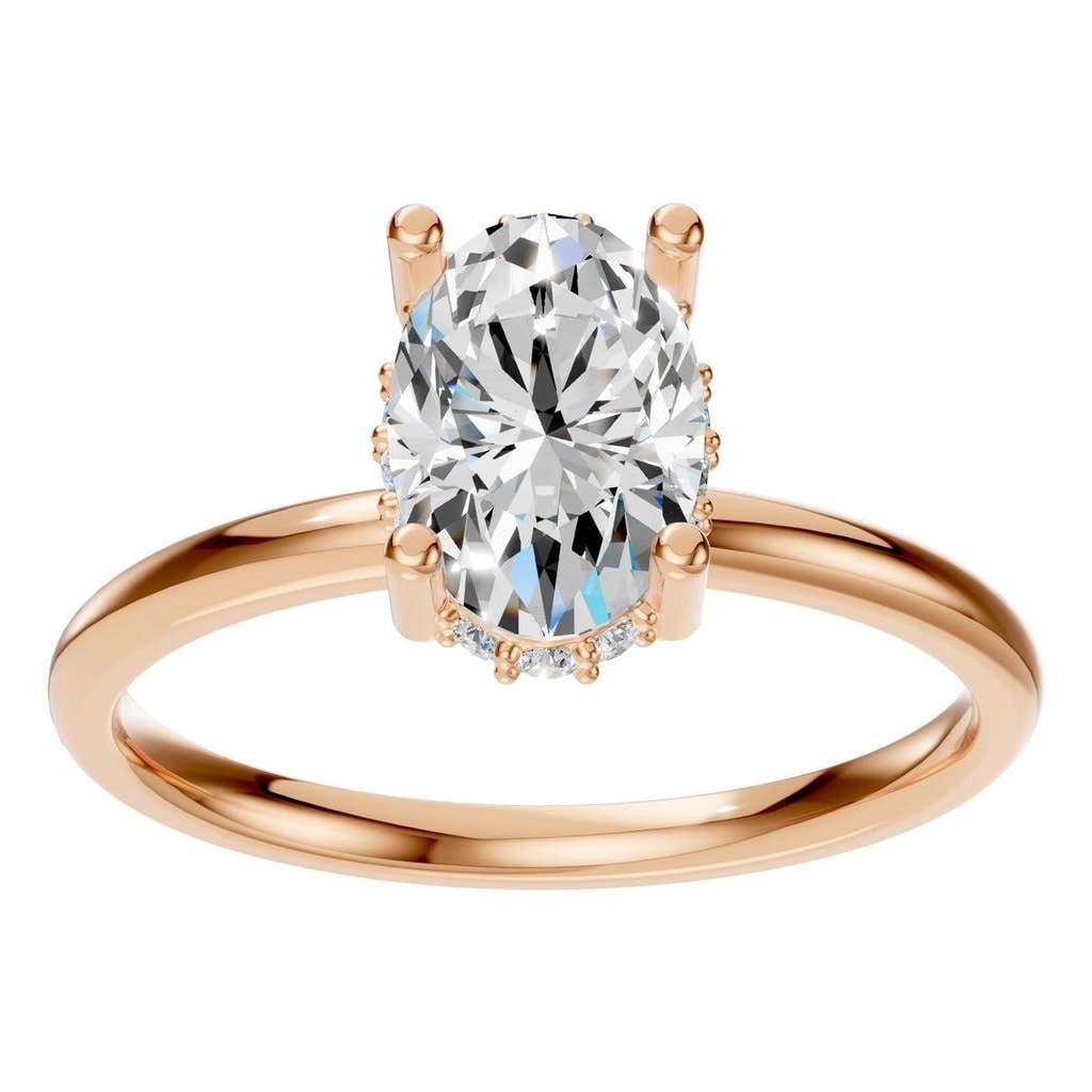 RI-5127 Rose Gold Ring SET - Front View