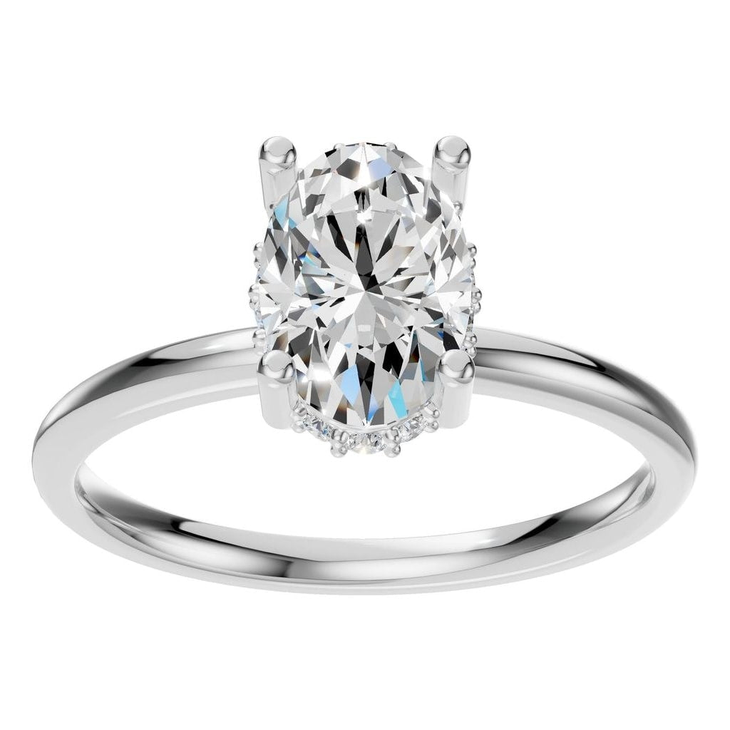 RI-5127 White Gold Ring SET - Front View