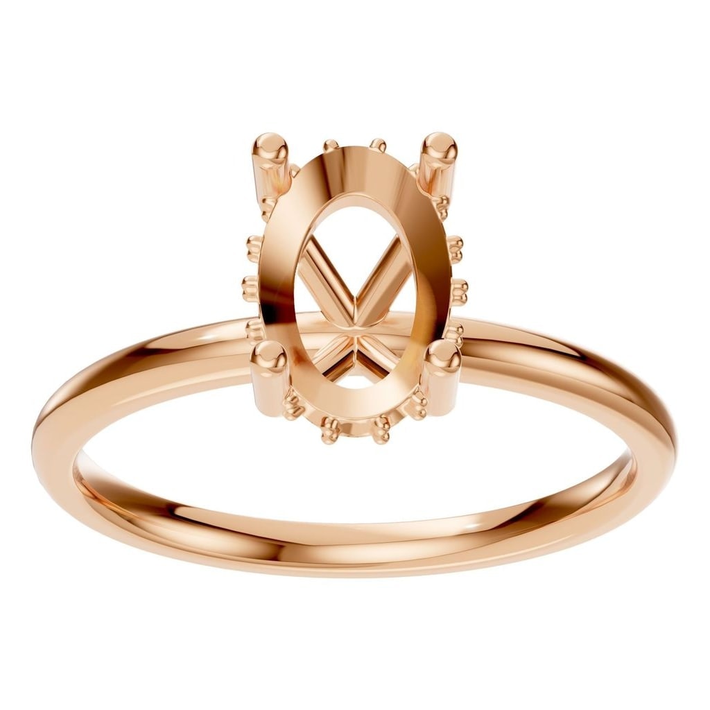 RI-5127 Rose Gold Ring UNSET - Front View